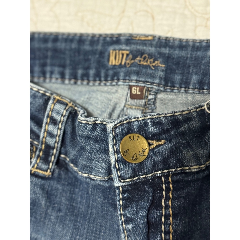 KUT from the Kloth Jeans 6L Bootcut Mid Rise Medium Wash Western Flap